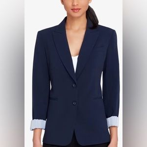 The Limited Navy Blazer with Striped Accents